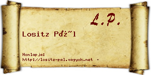 Lositz Pál névjegykártya